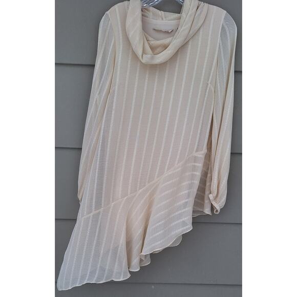Soft Surroundings Neapolitan Cowl neck Asymmetrical Tunic Top Cream S Whimsy - Picture 3 of 7